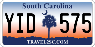 SC license plate YID575