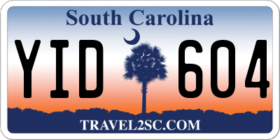 SC license plate YID604
