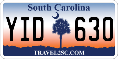 SC license plate YID630