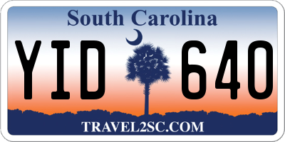 SC license plate YID640