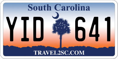 SC license plate YID641