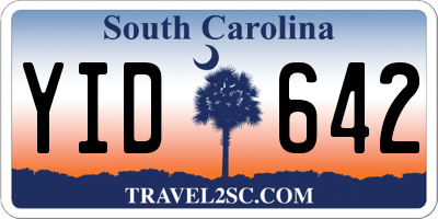 SC license plate YID642