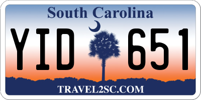SC license plate YID651