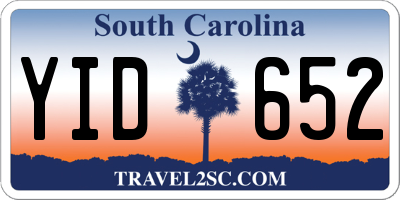 SC license plate YID652