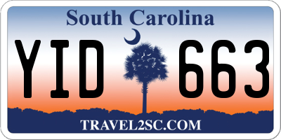 SC license plate YID663