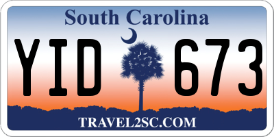 SC license plate YID673