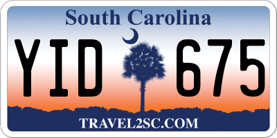 SC license plate YID675