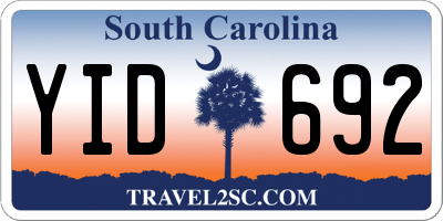 SC license plate YID692