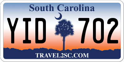SC license plate YID702