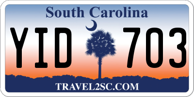 SC license plate YID703