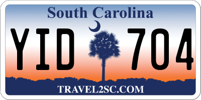SC license plate YID704