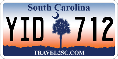 SC license plate YID712