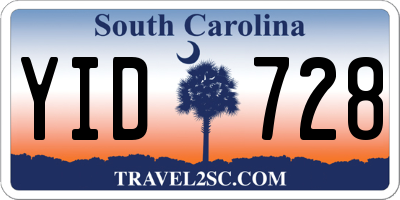 SC license plate YID728