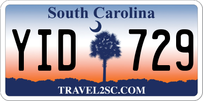 SC license plate YID729