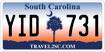 SC license plate YID731