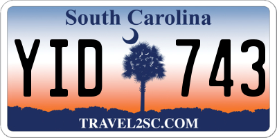 SC license plate YID743