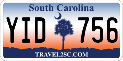SC license plate YID756