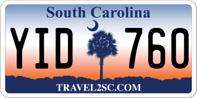 SC license plate YID760