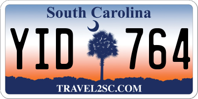 SC license plate YID764