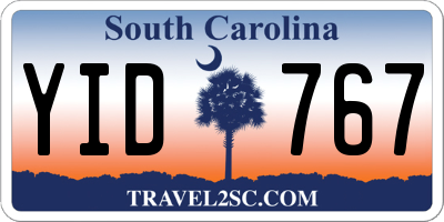 SC license plate YID767