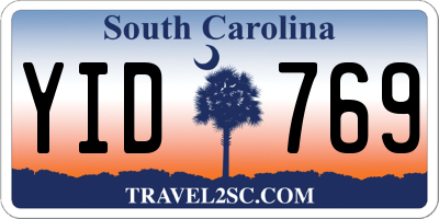 SC license plate YID769