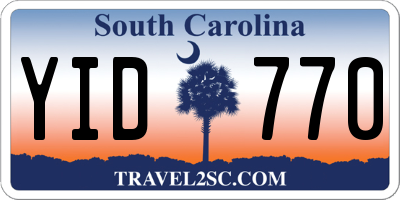 SC license plate YID770