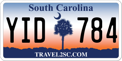 SC license plate YID784