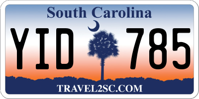 SC license plate YID785