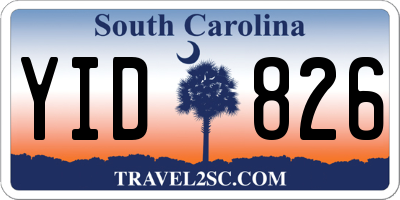 SC license plate YID826
