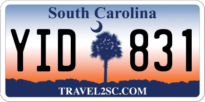SC license plate YID831