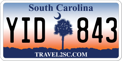 SC license plate YID843