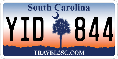SC license plate YID844