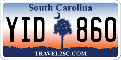 SC license plate YID860
