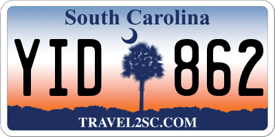 SC license plate YID862