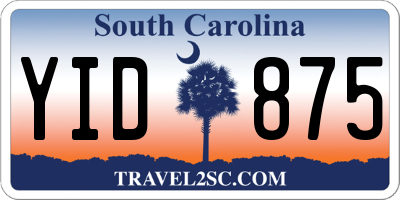 SC license plate YID875