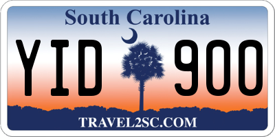 SC license plate YID900