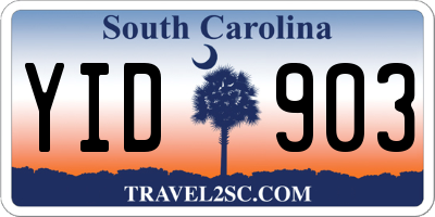 SC license plate YID903