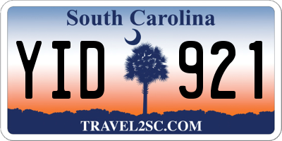 SC license plate YID921
