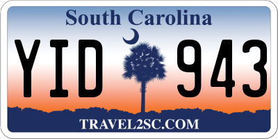 SC license plate YID943