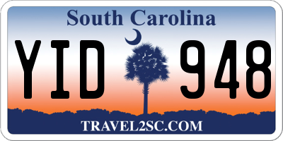 SC license plate YID948