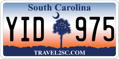 SC license plate YID975