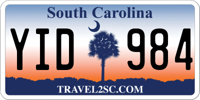 SC license plate YID984