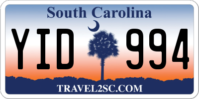 SC license plate YID994