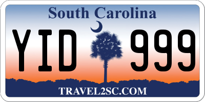 SC license plate YID999