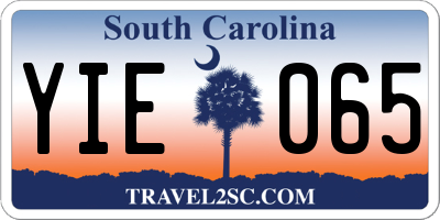 SC license plate YIE065