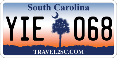 SC license plate YIE068