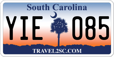 SC license plate YIE085