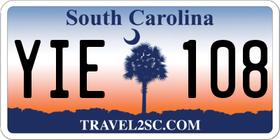 SC license plate YIE108