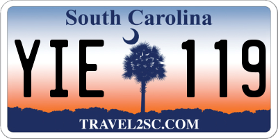 SC license plate YIE119
