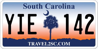 SC license plate YIE142